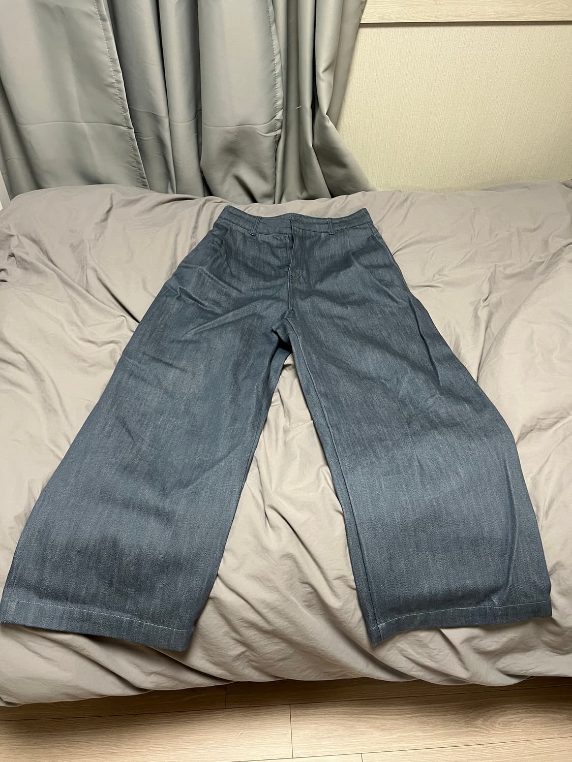 아모멘토 스트레이트 와이드핏 데님 블루 M 상품이미지3