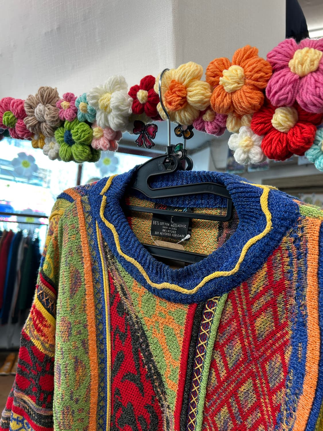 케이블 빈티지 오버 핏 라운드넥 니트 상품이미지2