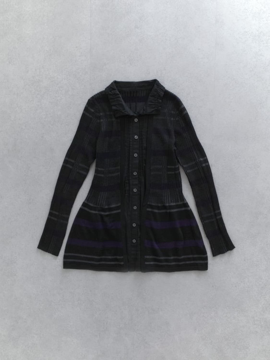 check shirring flare cardigan 상품이미지1