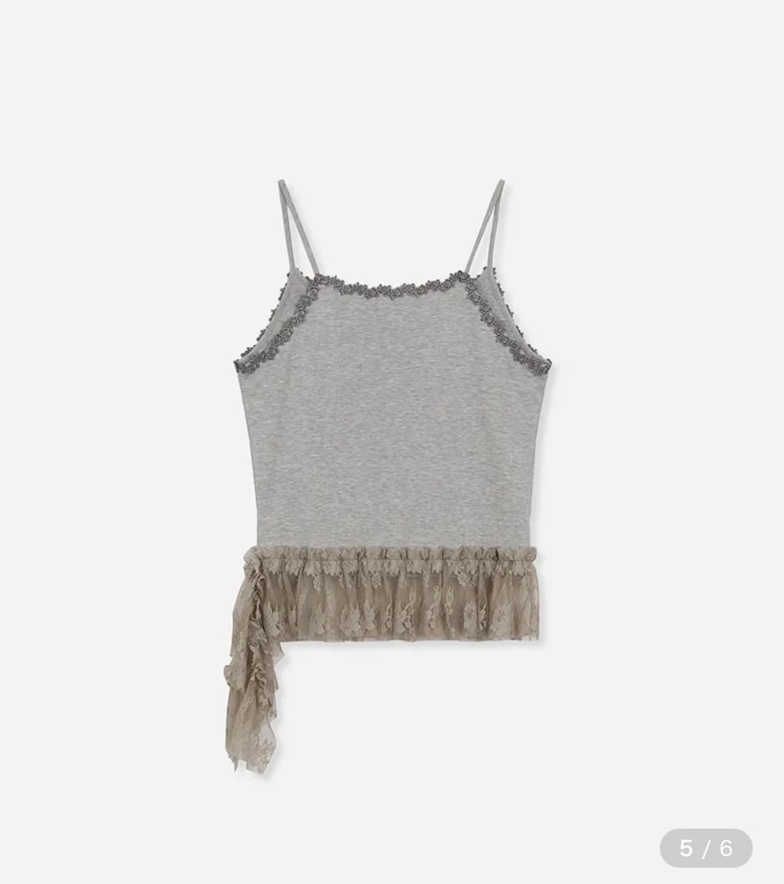 마지셔우드 셔링 레이스 슬리브리스 그레이 상품이미지2