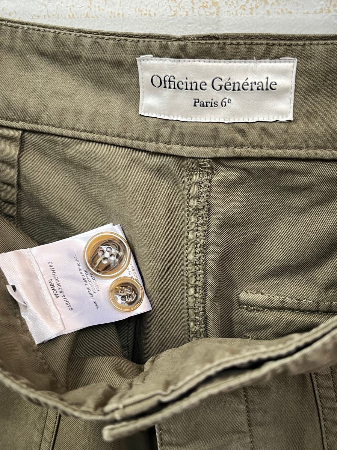 Officine Generale 우먼 카키 퍼티그팬츠 W27 상품이미지4