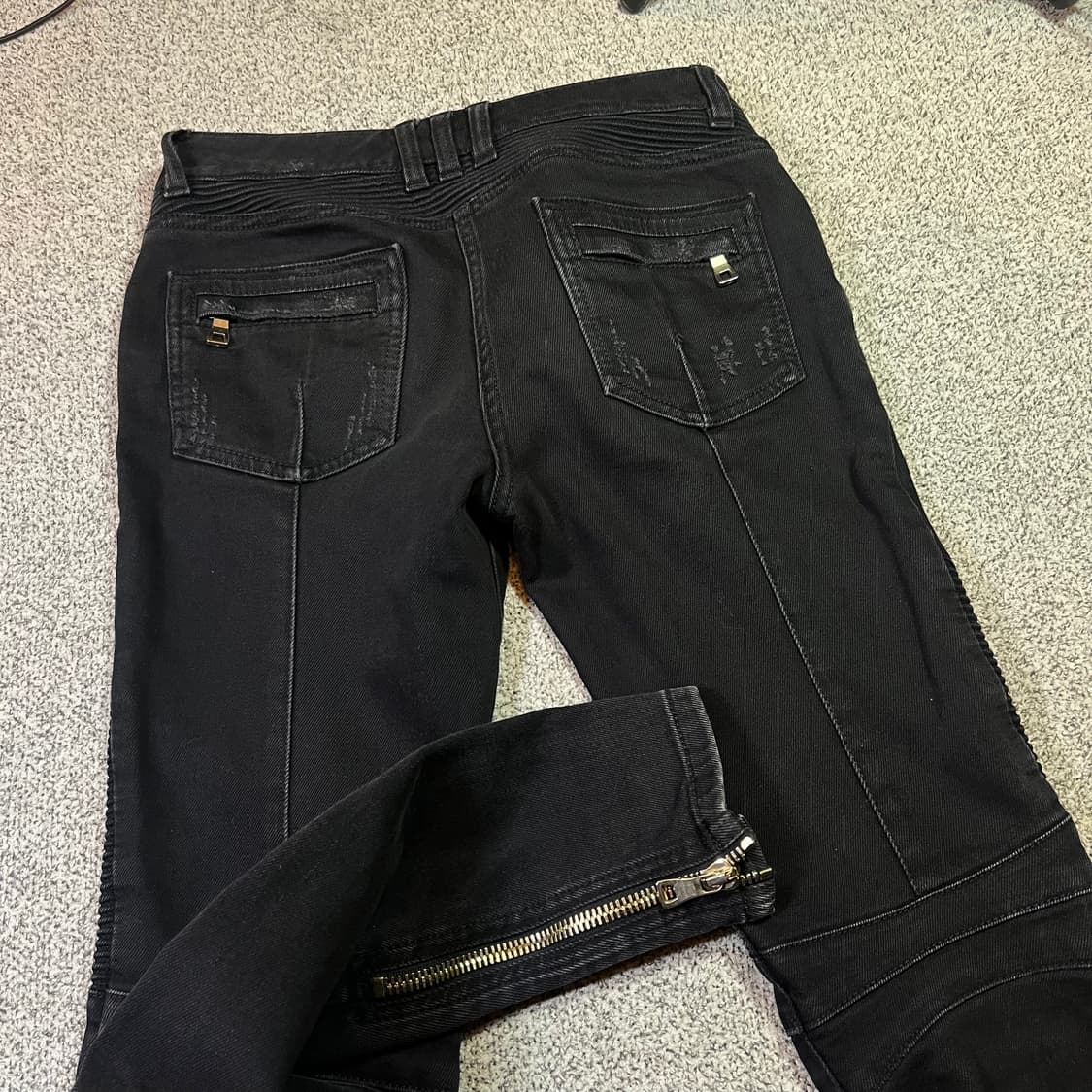 발망 슬림 데님 바이커 팬츠 상품이미지2