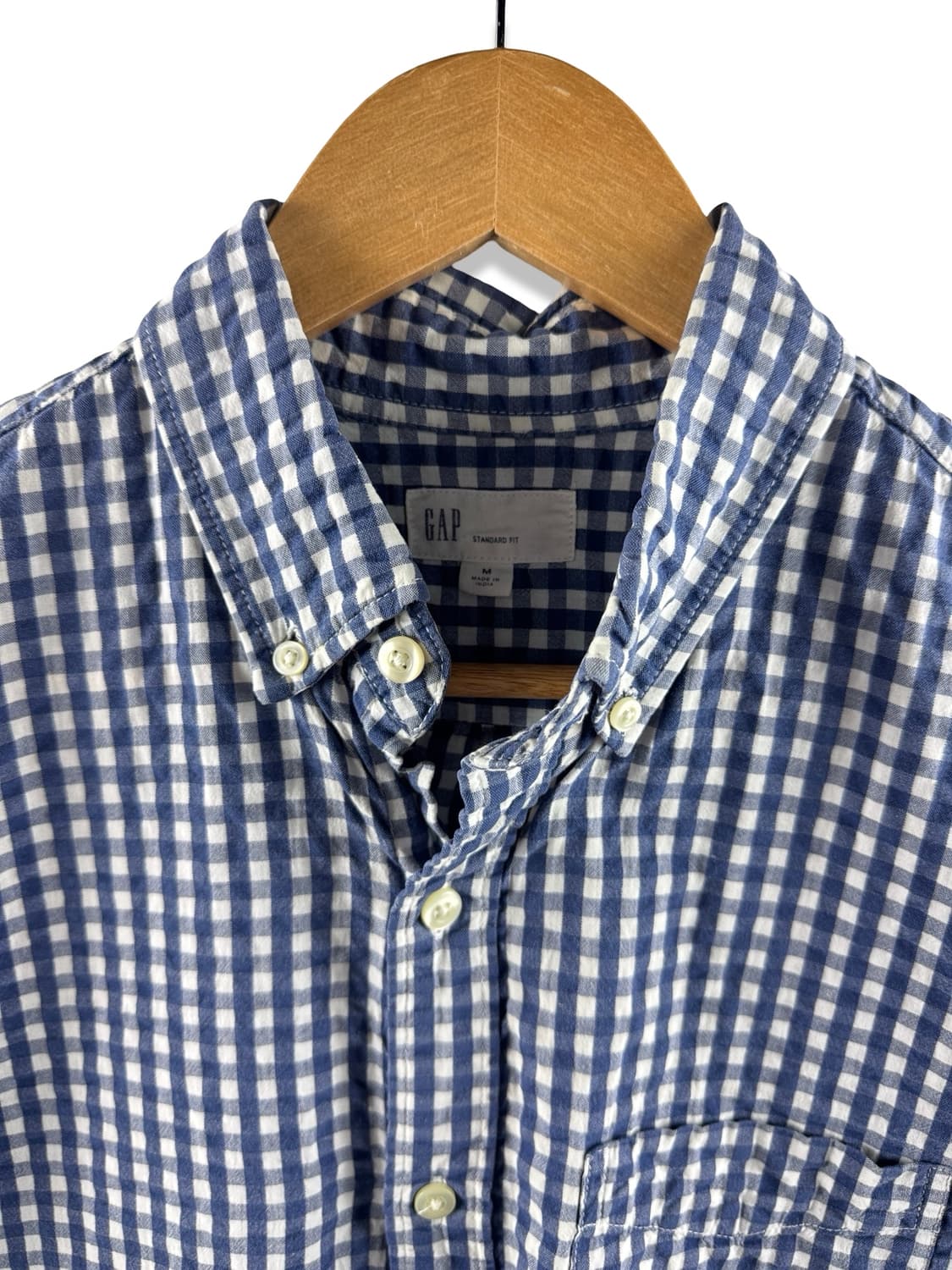 갭 블루체크 반팔셔츠2576 상품이미지3
