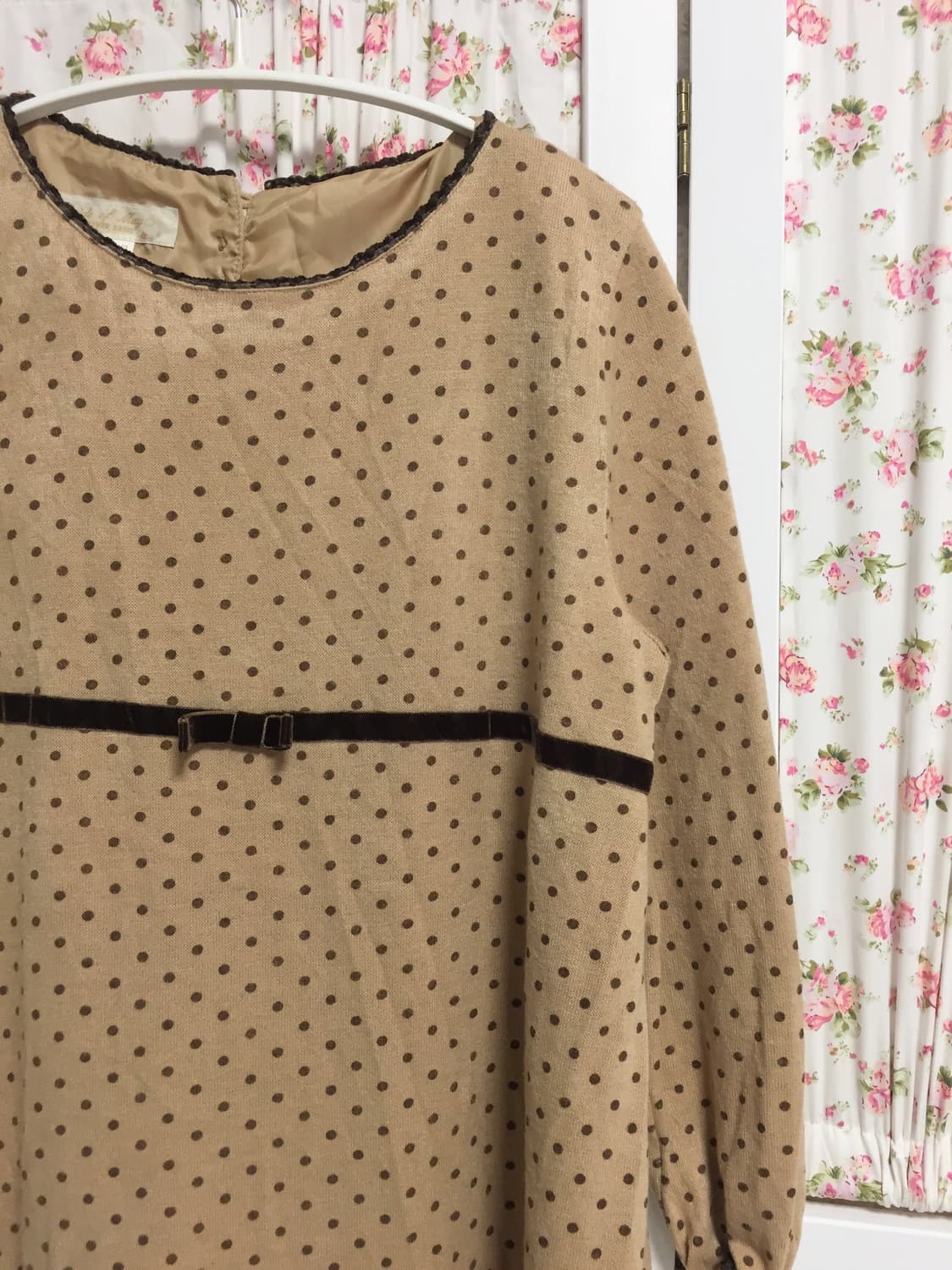 빈티지 초코 도트 원피스 상품이미지3