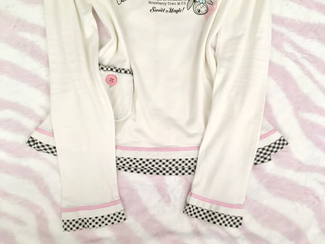 메조피아노 레어 키치 버튼 탑 조지후쿠 갸루 단추 롱슬리브 상품이미지5