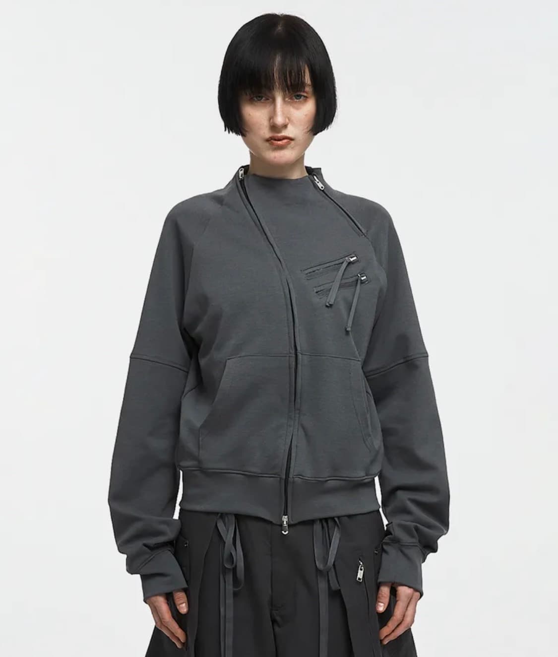 나체 ZIP DETAIL TRACK JERSEY CHARCOAL 상품이미지1