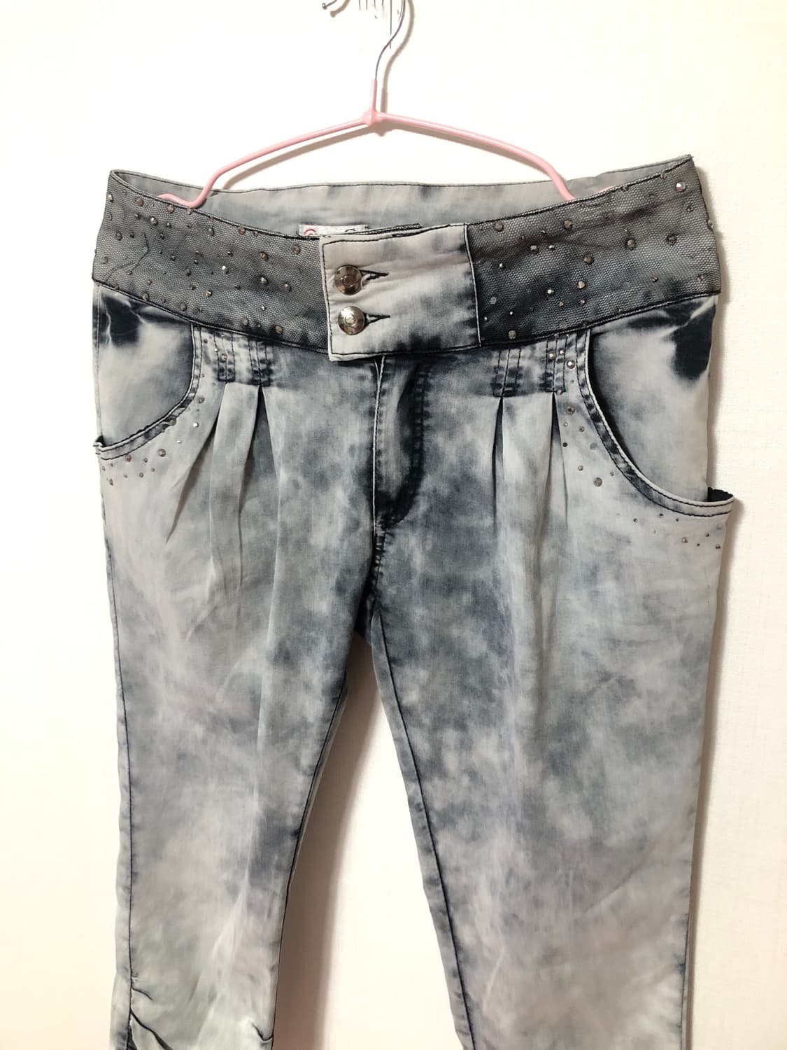 Grey Y2K Beaded Jeans 상품이미지2