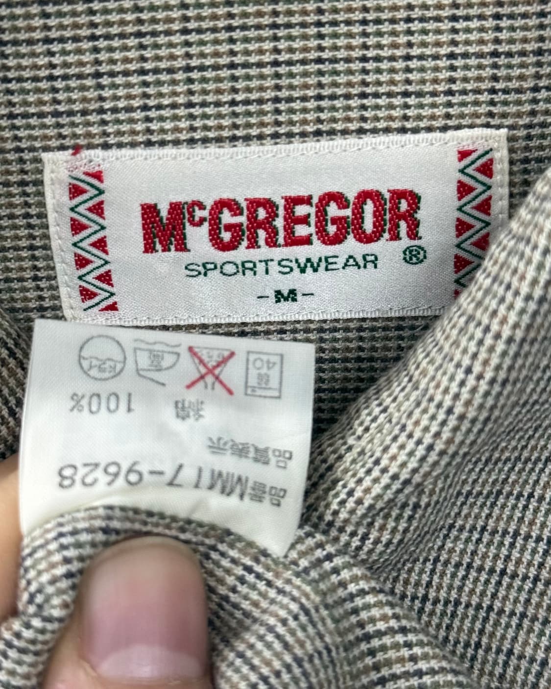 McGREGOR 맥그리거 일본 빈티지 체크 셔츠 M 95 건클립 워크셔츠 상품이미지7