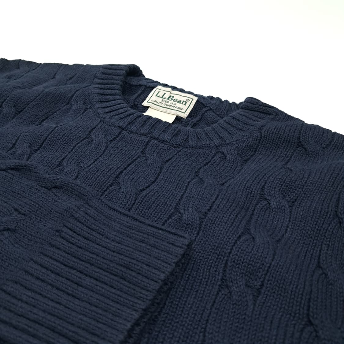 CL315 S 엘엘빈 00s 코튼 케이블 네이비 니트 스웨터 상품이미지4