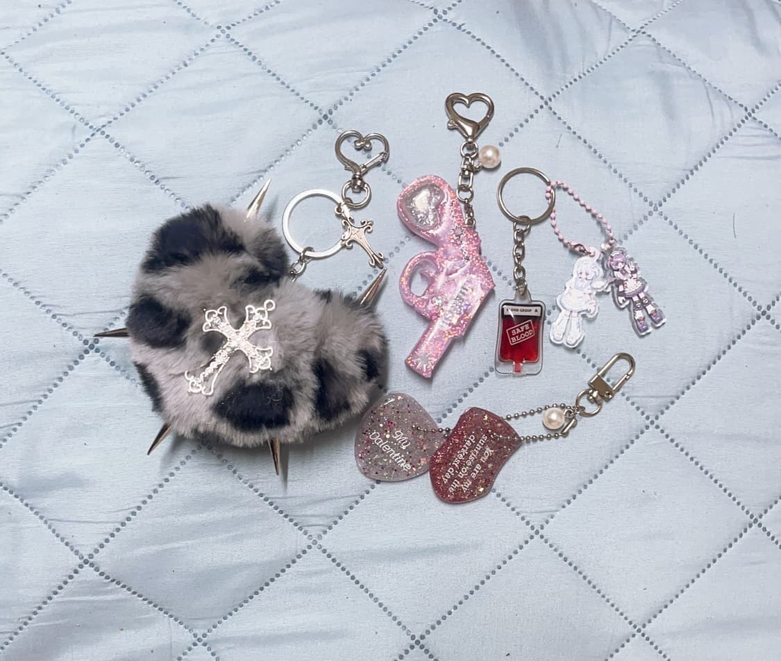 키링 일괄 판매 갸루 y2k 키링 모음 세트 처분 상품이미지1