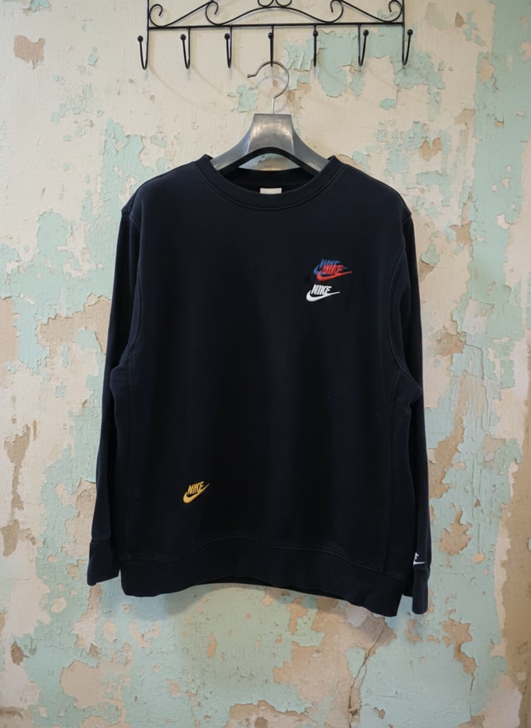 나이키 멀티로고 맨투맨 블랙 L 상품이미지1