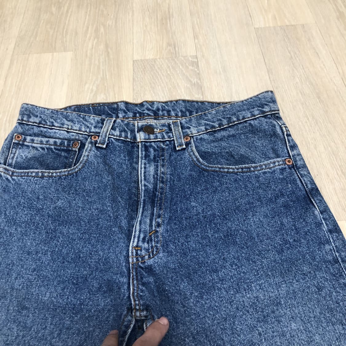 (30) 90s 리바이스 Levi's 505 미국제 레귤러핏 연청 데님 상품이미지4