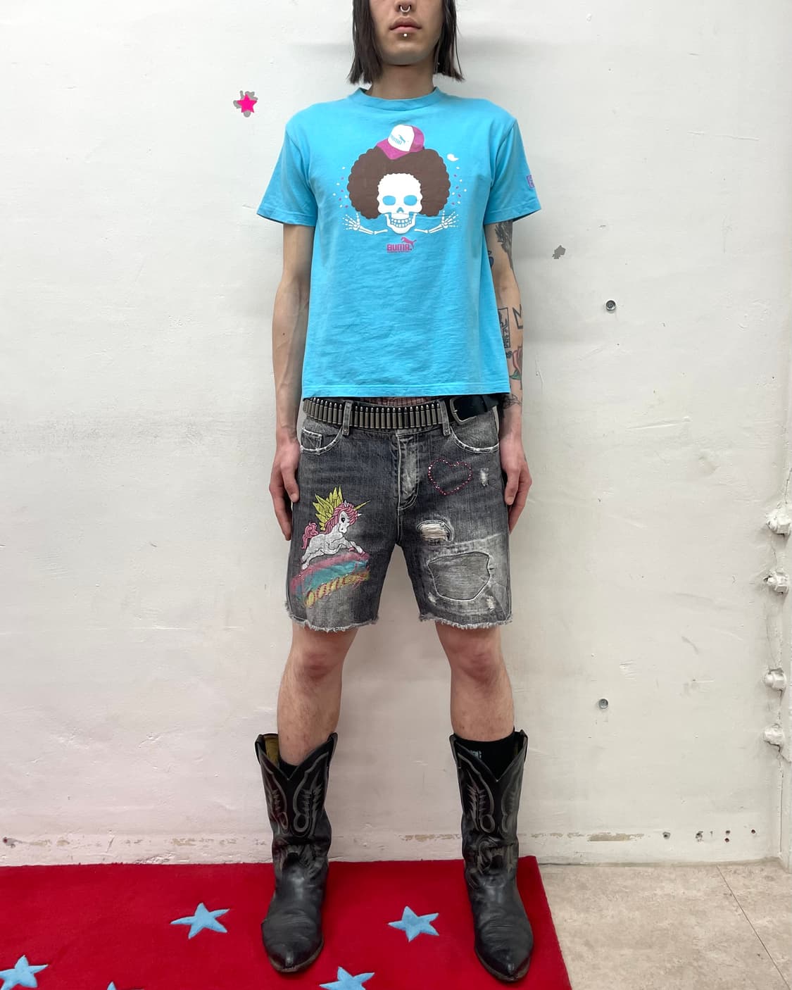 Buma Skeleton Afro Blue T-shirt 상품이미지2