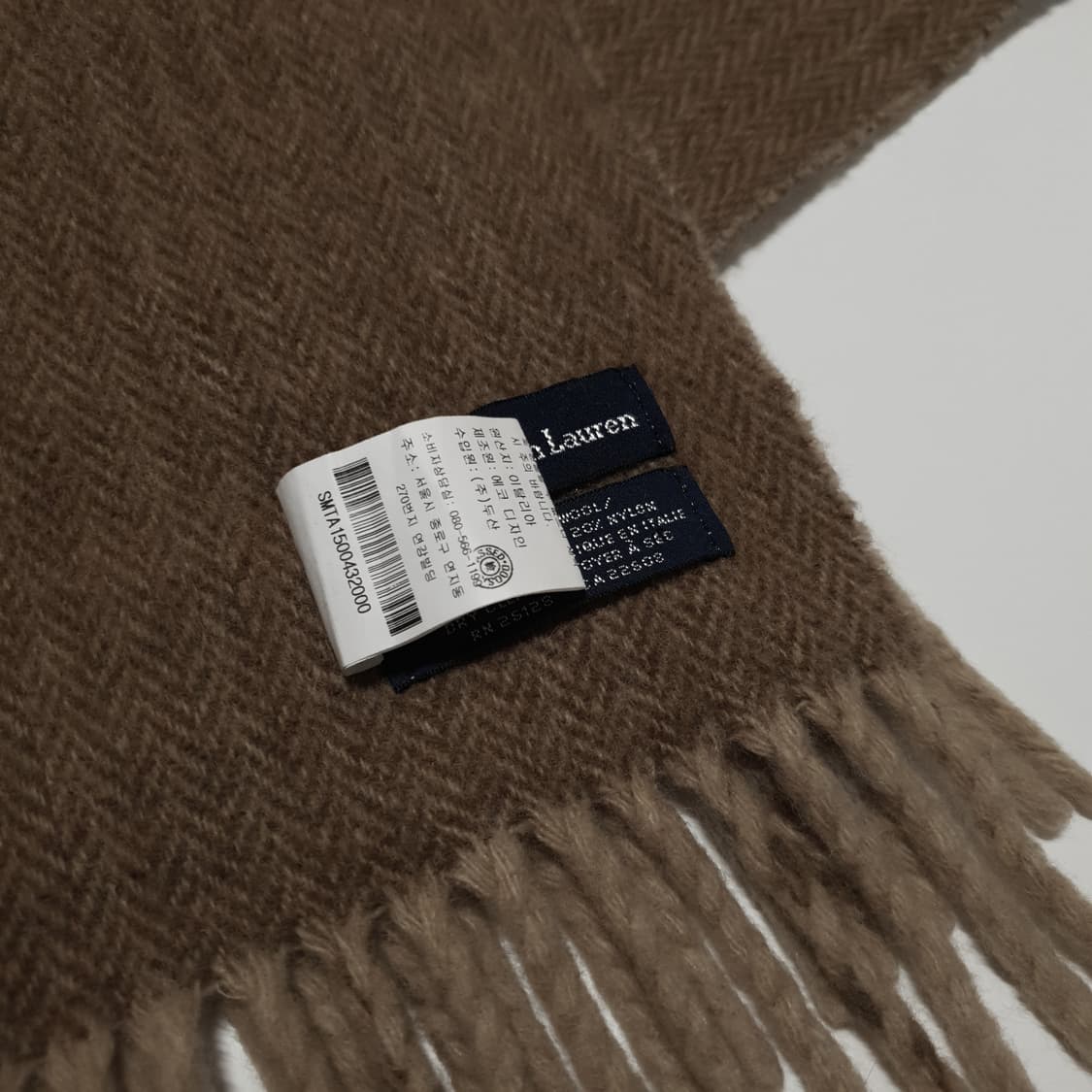 폴로 랄프로렌 포니 체크 리버서블 양면 램스울 머플러 목도리 브라운 상품이미지8