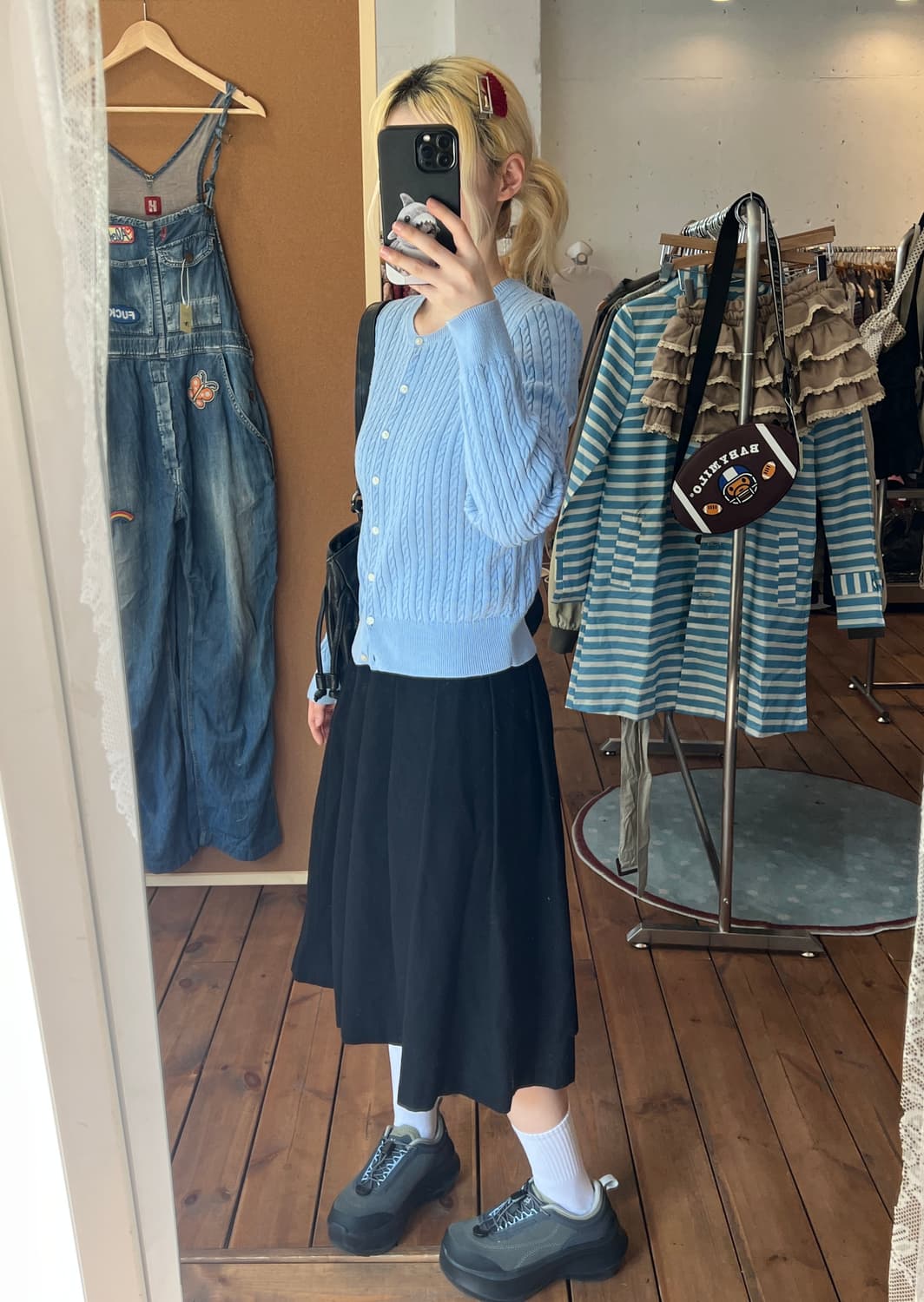 폴로 스카이블루 꽈배기 니트 상품이미지3