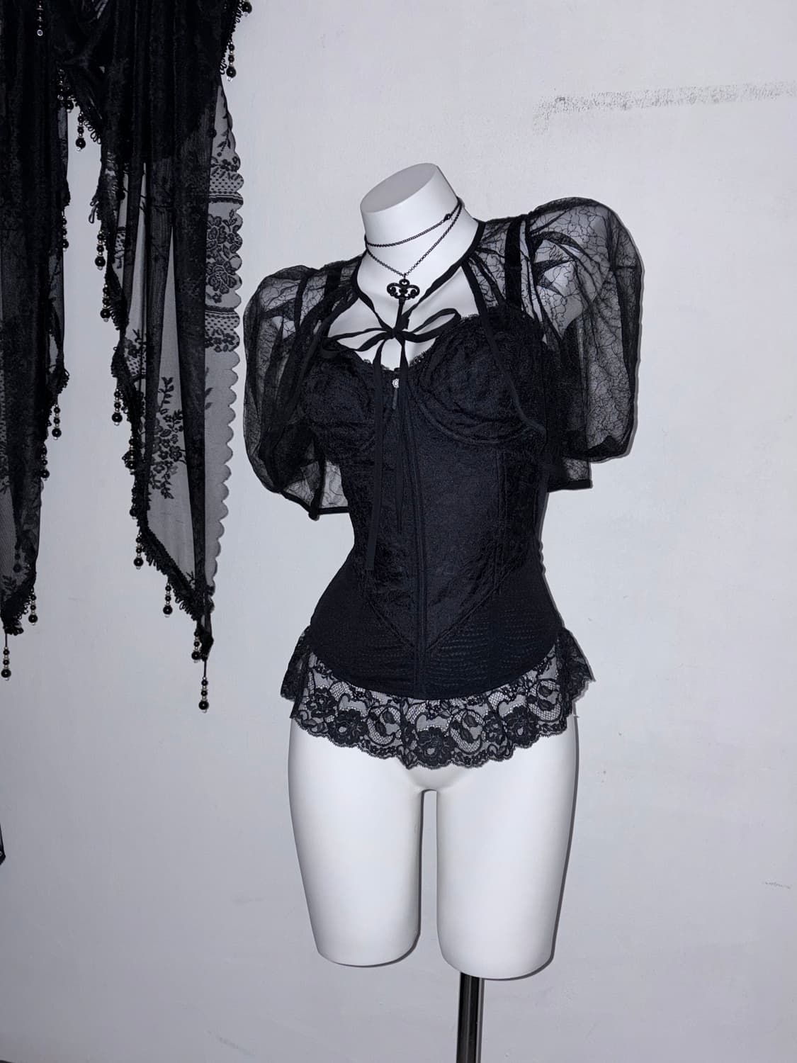 시스루 볼레로 실루엣 미침 고스 펑크 고딕 상품이미지1