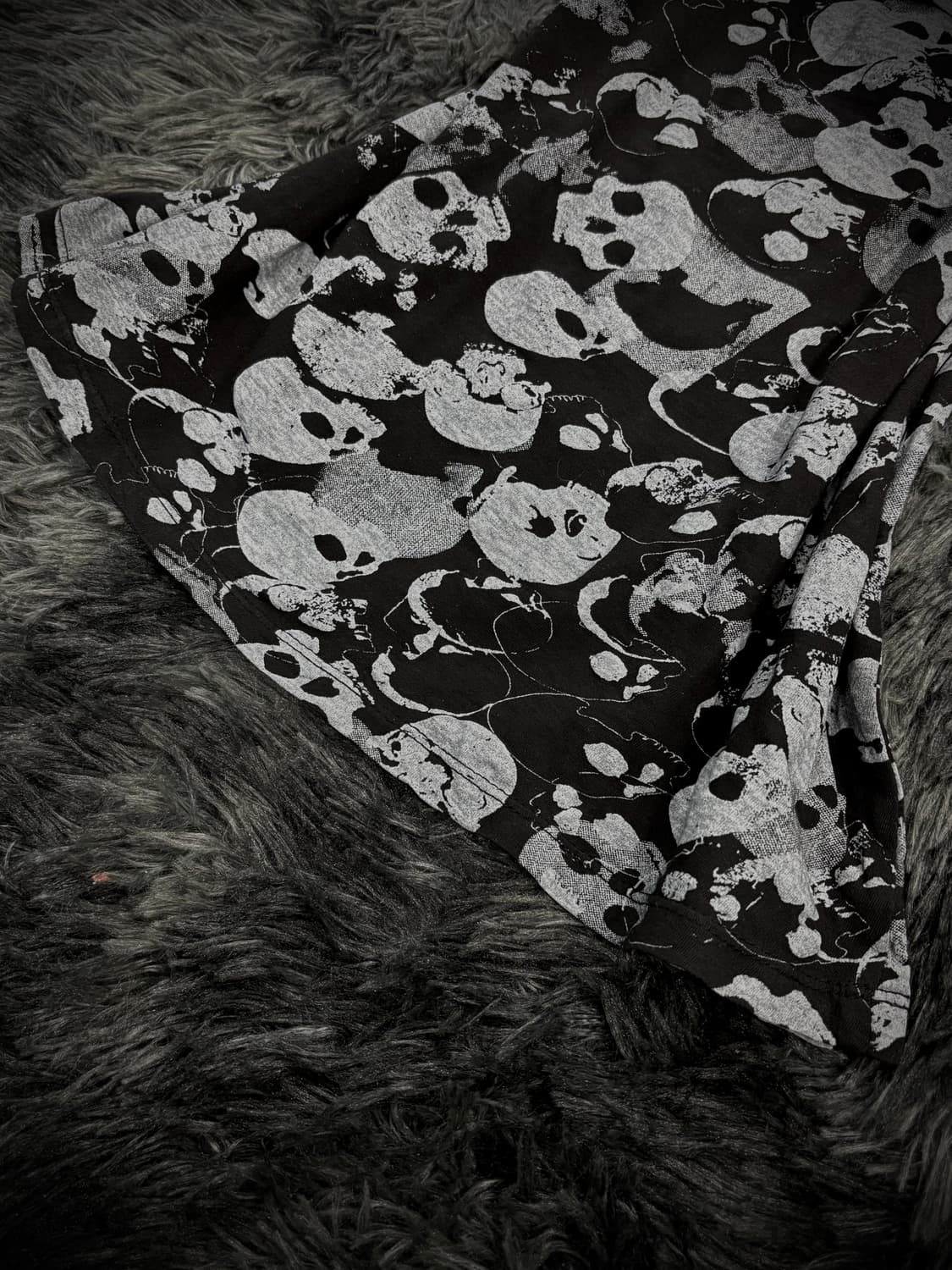 해골 패턴 프릴 Y2K 슬리브리스 상품이미지4