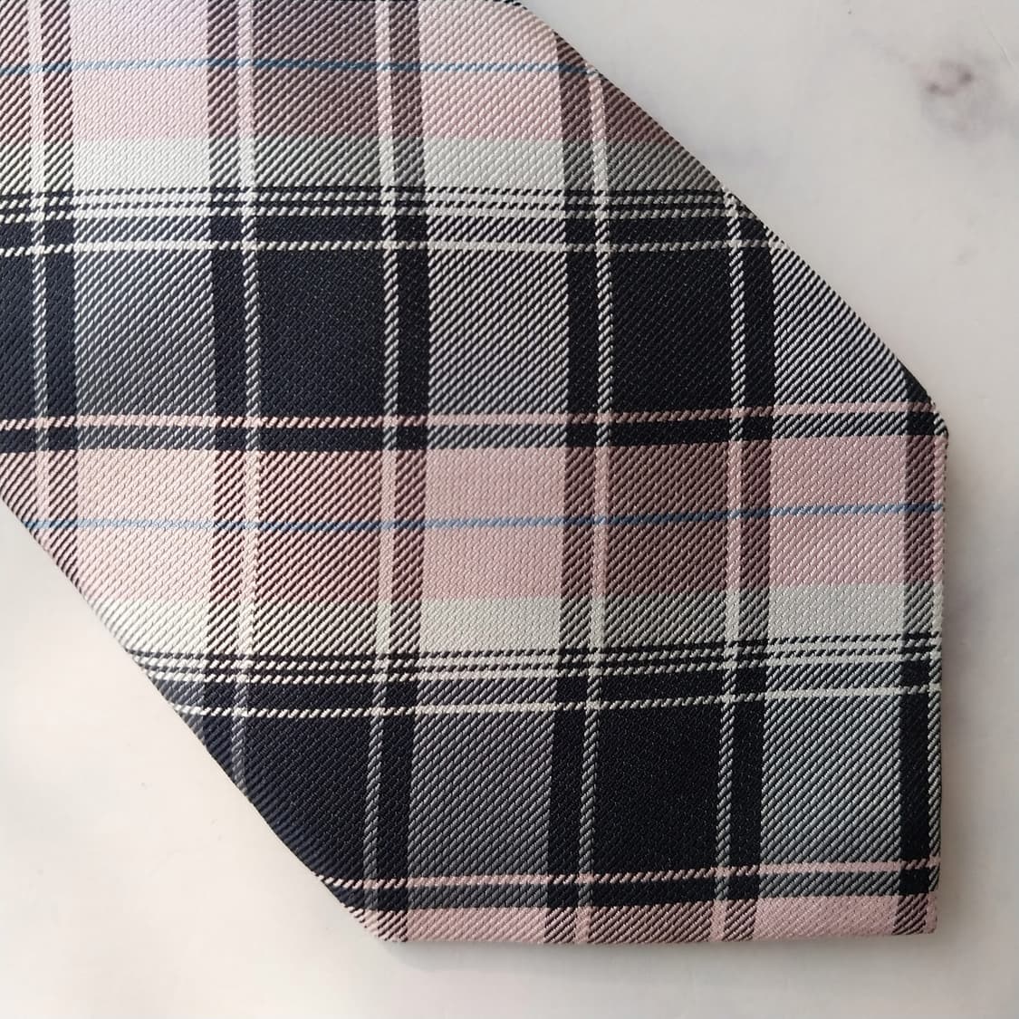 바나나 리퍼블릭 실크 핑크 체크 넥타이 7.9cm A+등급 K2285 상품이미지6