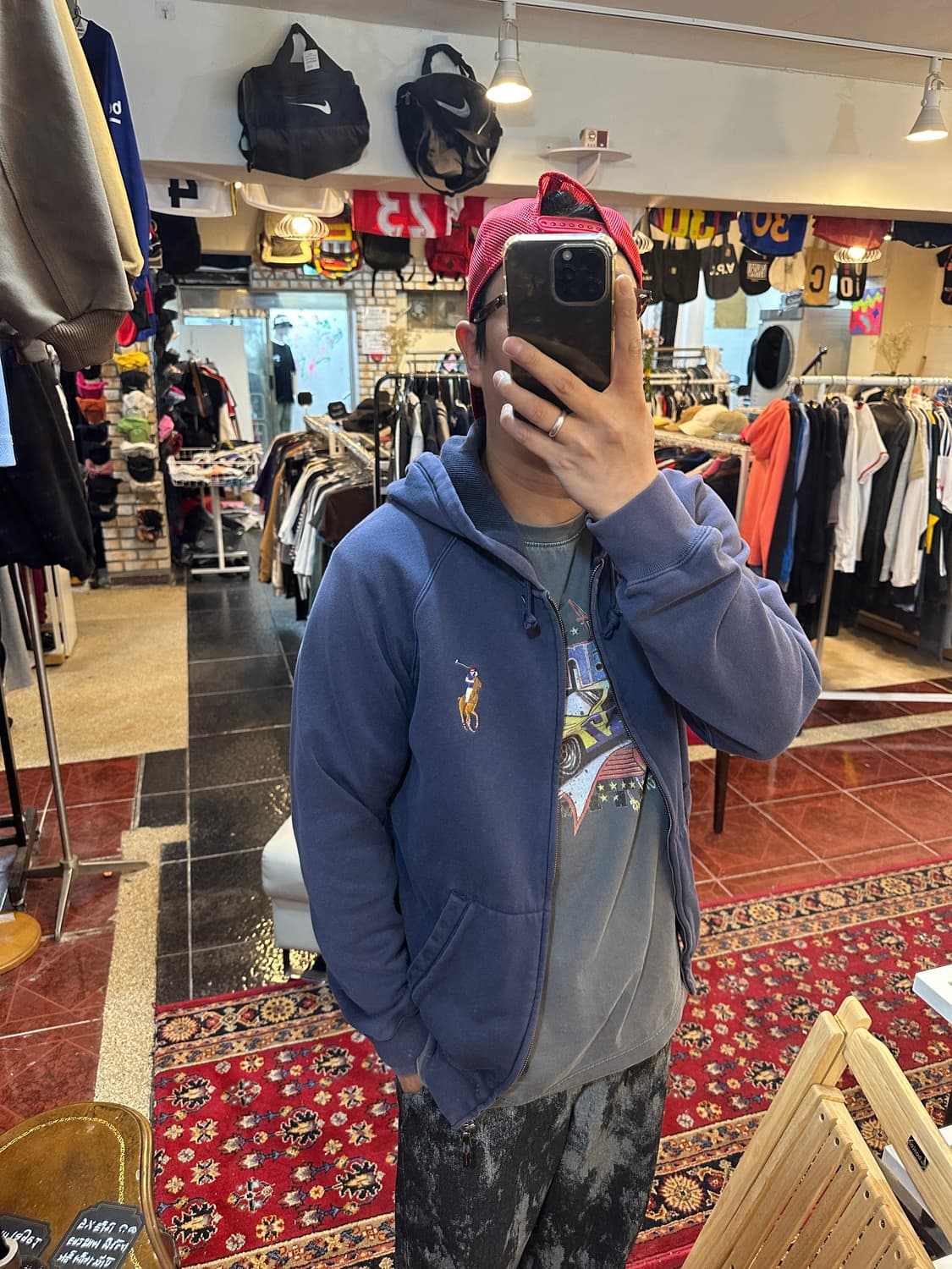 폴로 랄프로렌 빅포니 후드집업 네이비 L 상품이미지1