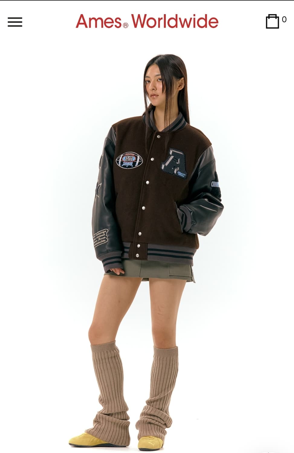 FOOTBALL VARSITY JACKET BROWN 상품이미지3