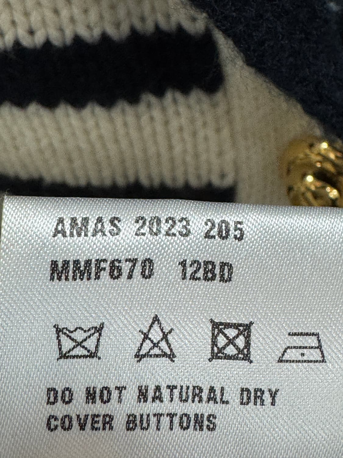 미우미우 스트라이프 캐시미어 가디건 38사이즈  상품이미지5