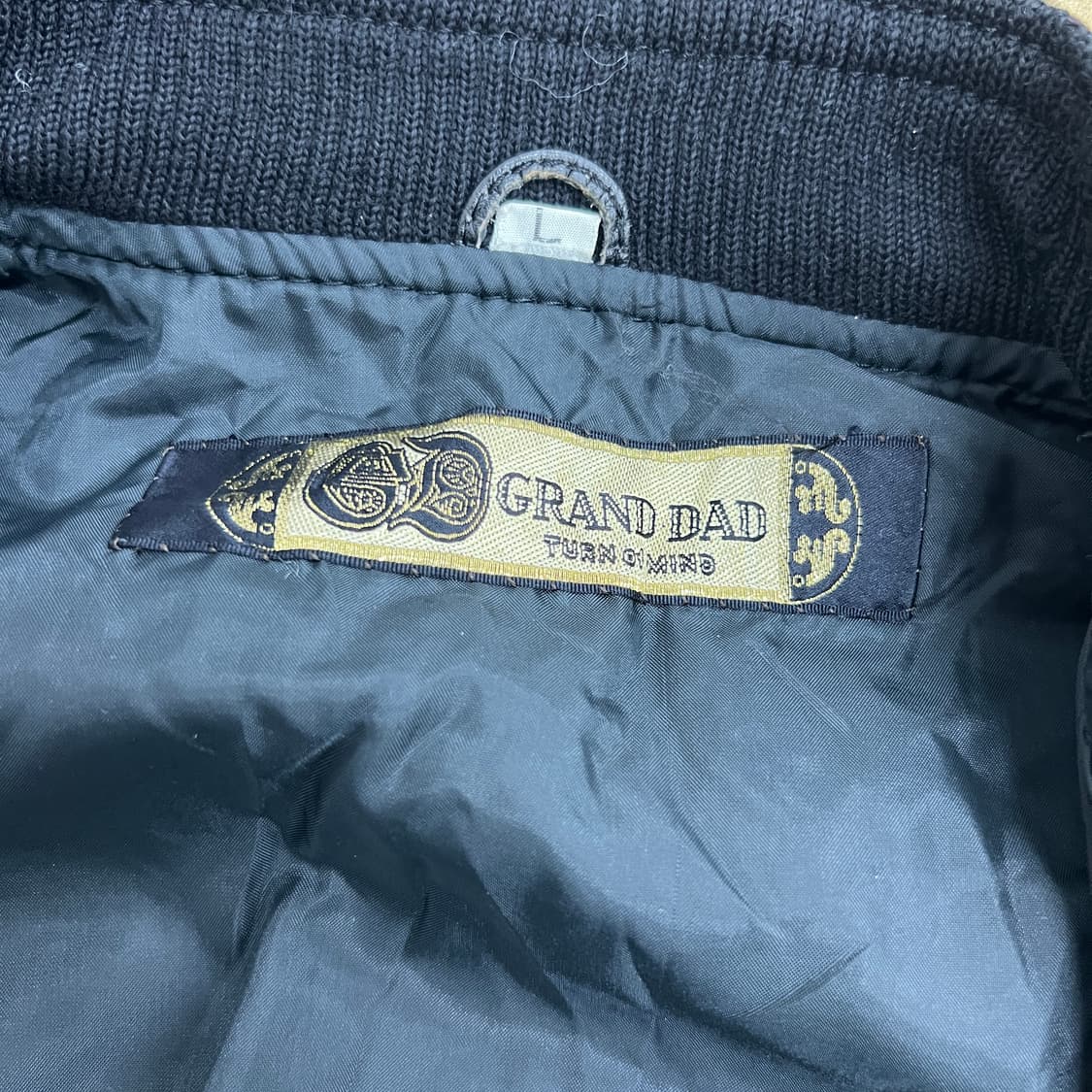 VTG 빈티지 블랙 소가죽 블루종 자켓 L 상품이미지3