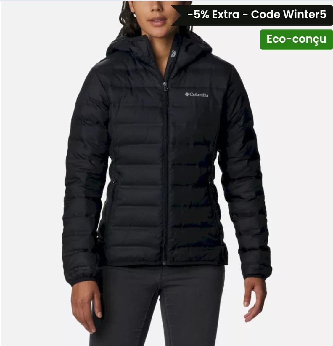 1회착) 컬럼비아 레이크 22 II 다운 후디드  자켓 블랙 XL 상품이미지5