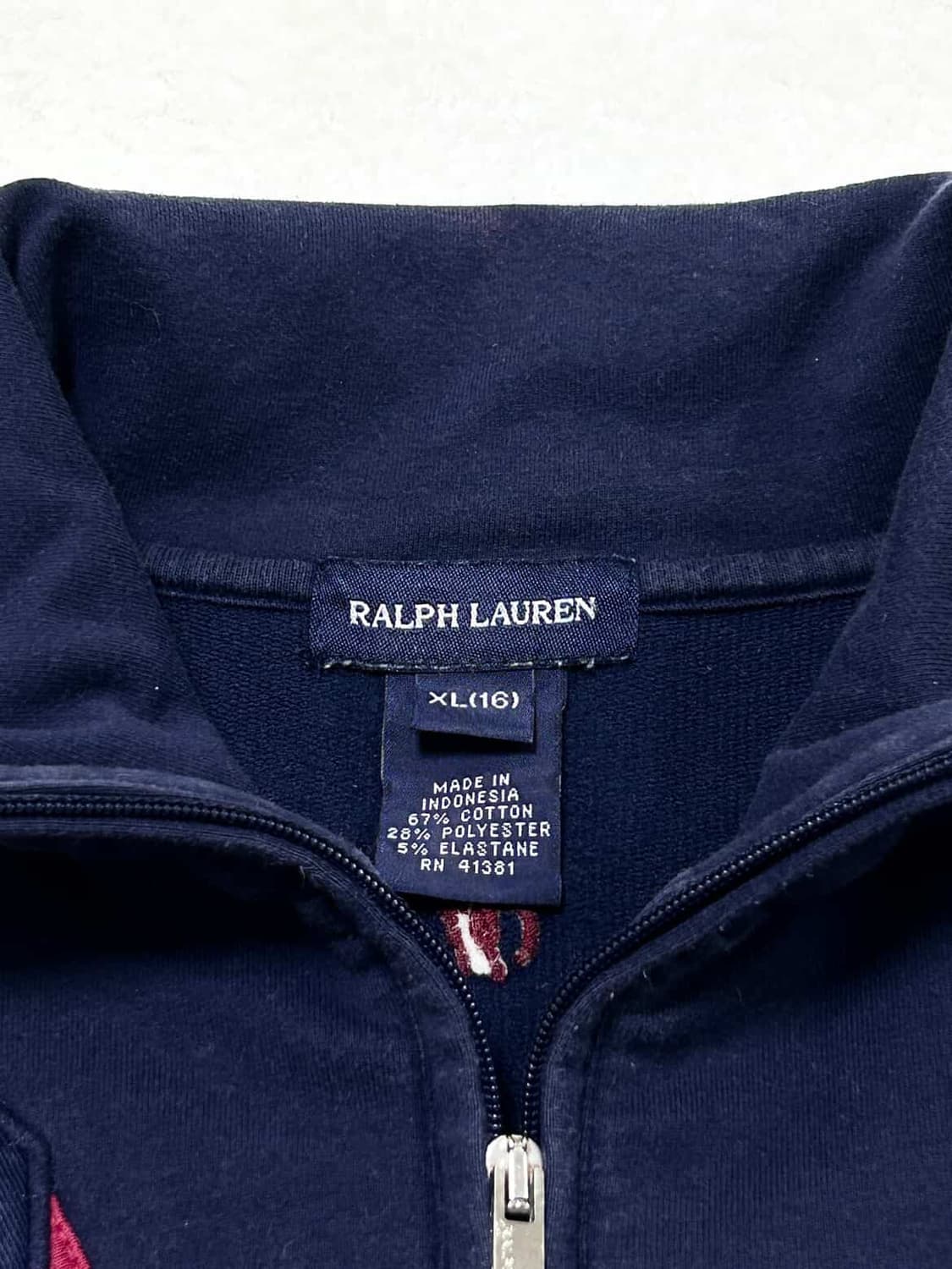 폴로 네이비 배색 코튼 반집업 상품이미지8