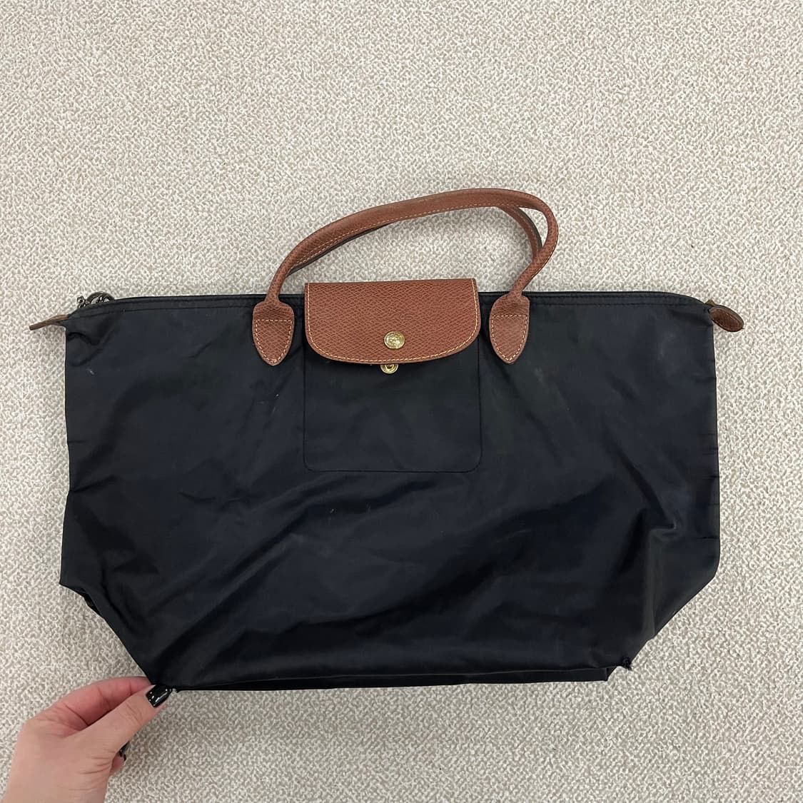 실측확인 롱샴 르플리아쥬 오리지날 핸들백 0126M 상품이미지1