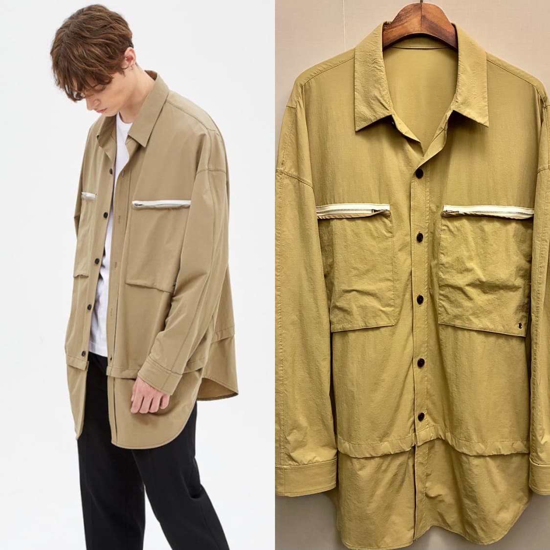 (L~XL)SYSTEM 시스템옴므 디테쳐블 오버 셔츠 자켓 상품이미지10