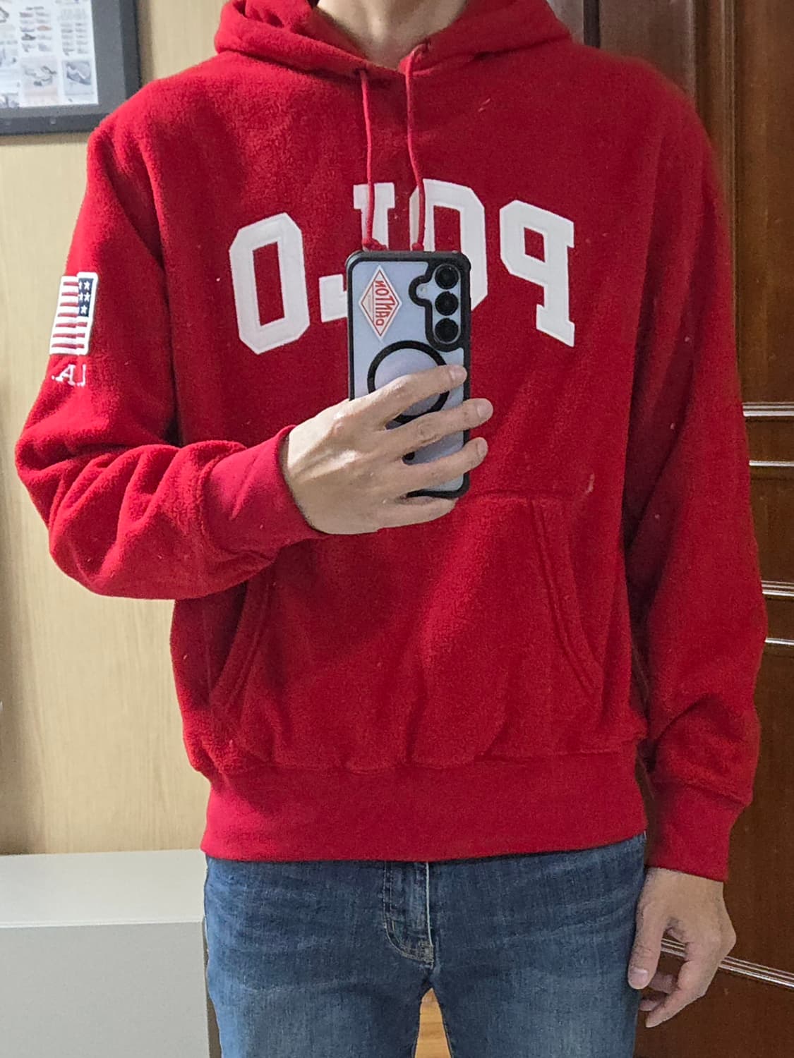 (착샷) 폴로 랄프로렌 USA 플리스 후드 티셔츠 상품이미지9