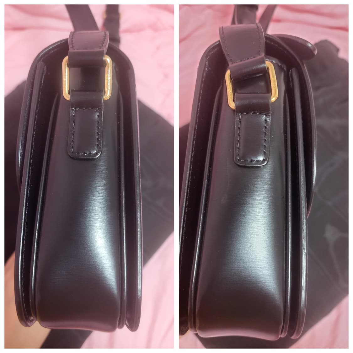 정품)급처상태양호!셀린느 트리옹프 크로스 숄더백 미듐블랙 백화점구매영수증 상품이미지8