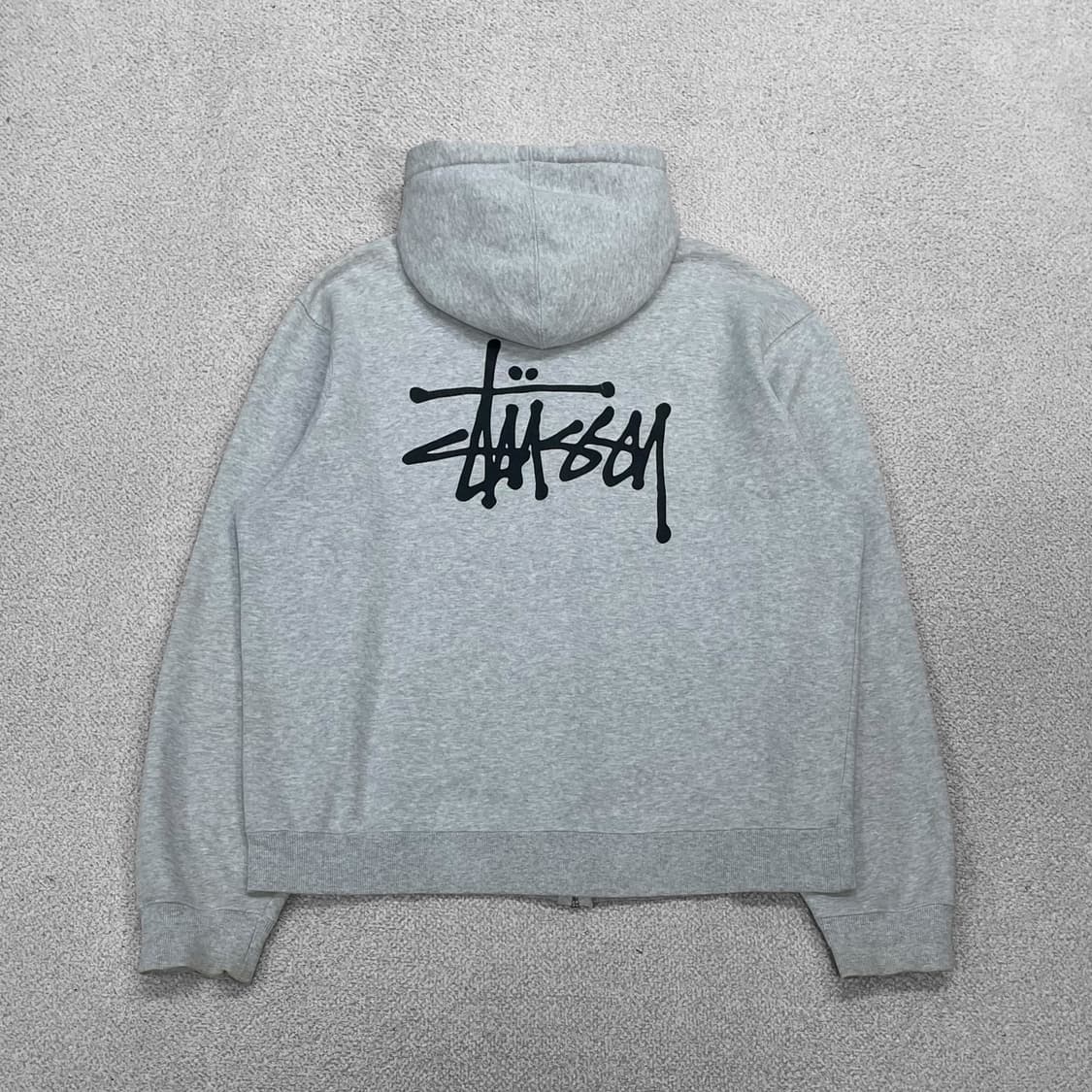 스투시 Stussy 베이직 로고 후드집업 그레이 상품이미지2