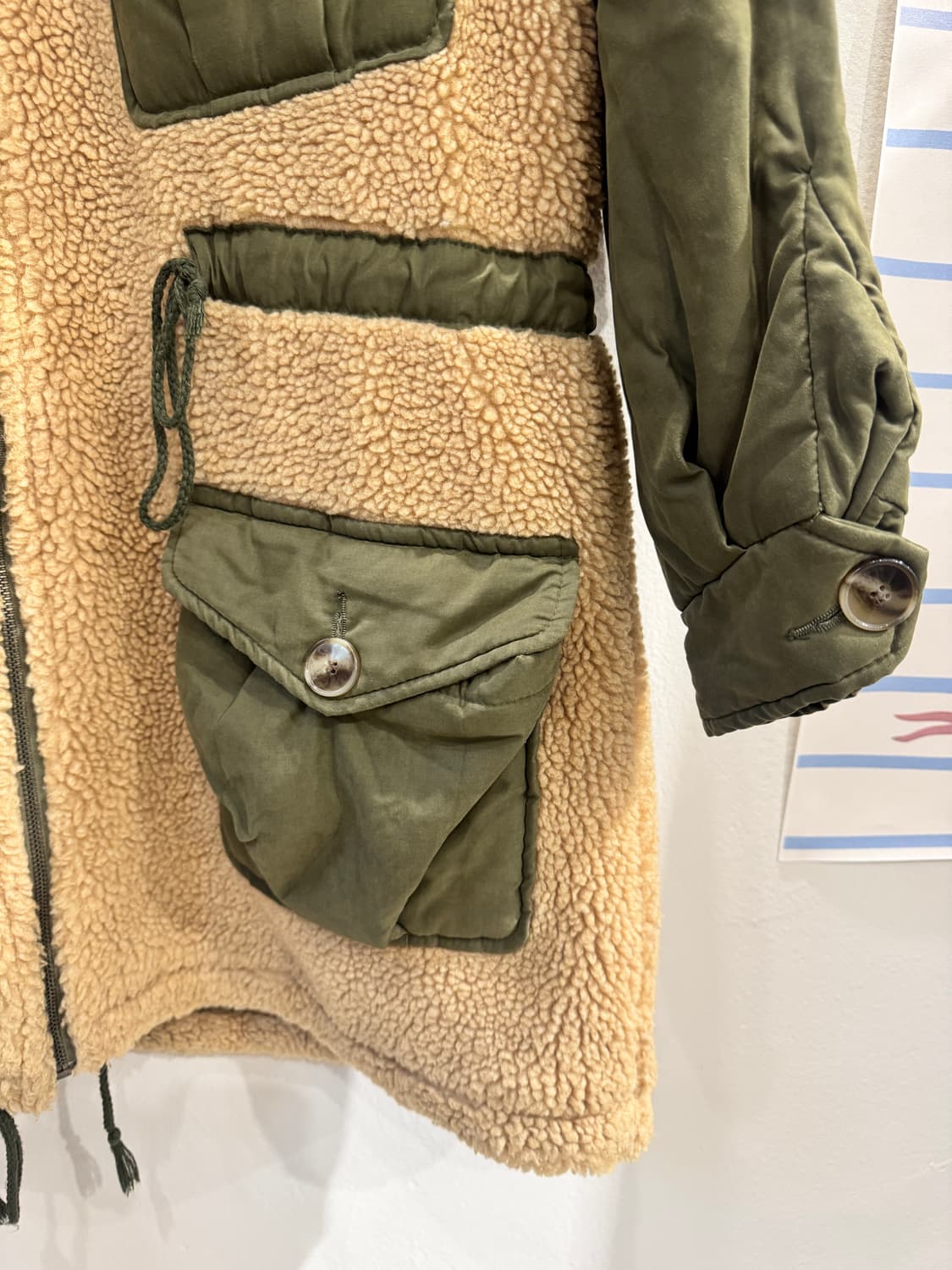 vintage 보아배색 누비야상 상품이미지4