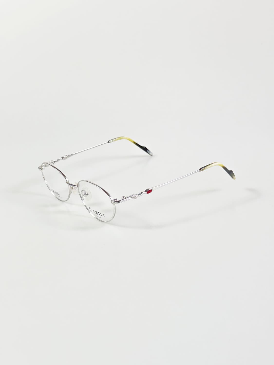 CABIN 실버 티타늄 슬림 오벌 프레임 빈티지 안경 상품이미지3