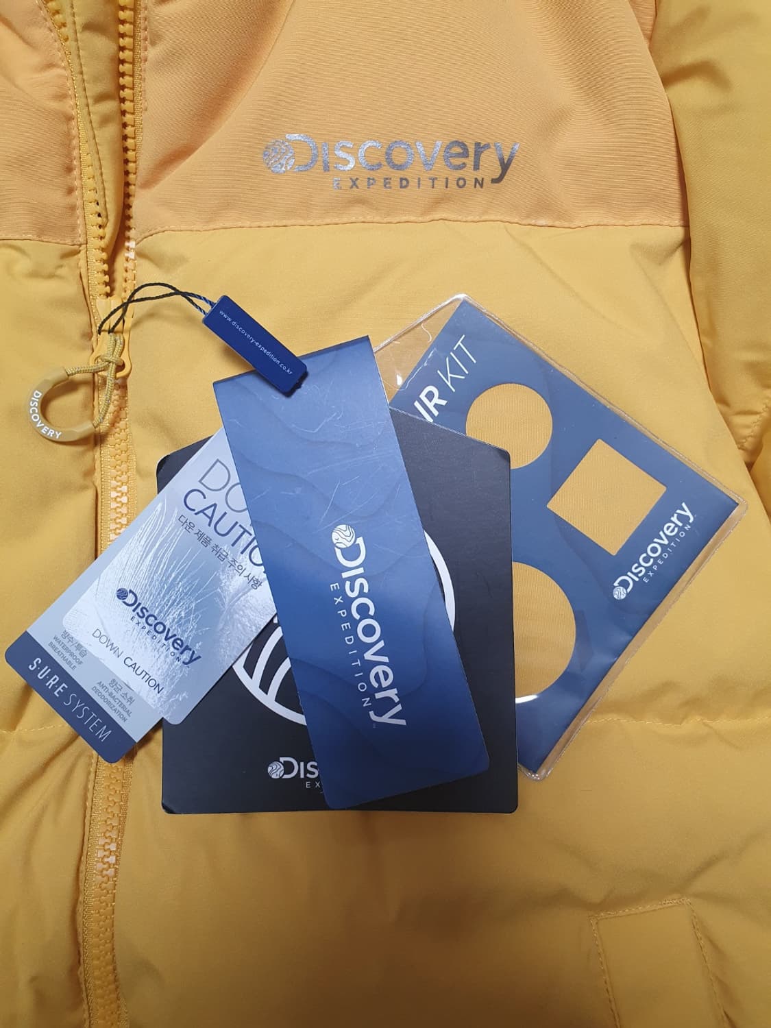 [미사용 새상품] 디스커버리 패딩 RDS 덕다운패딩 머스타드 95 상품이미지5