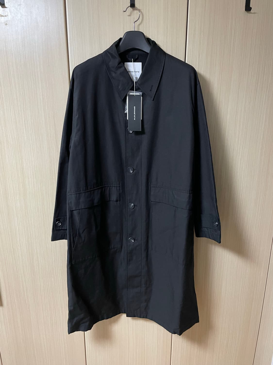 [XL] 에스피오나지 와이드 싱글 트렌치 코트 블랙(✨새상품) 상품이미지1