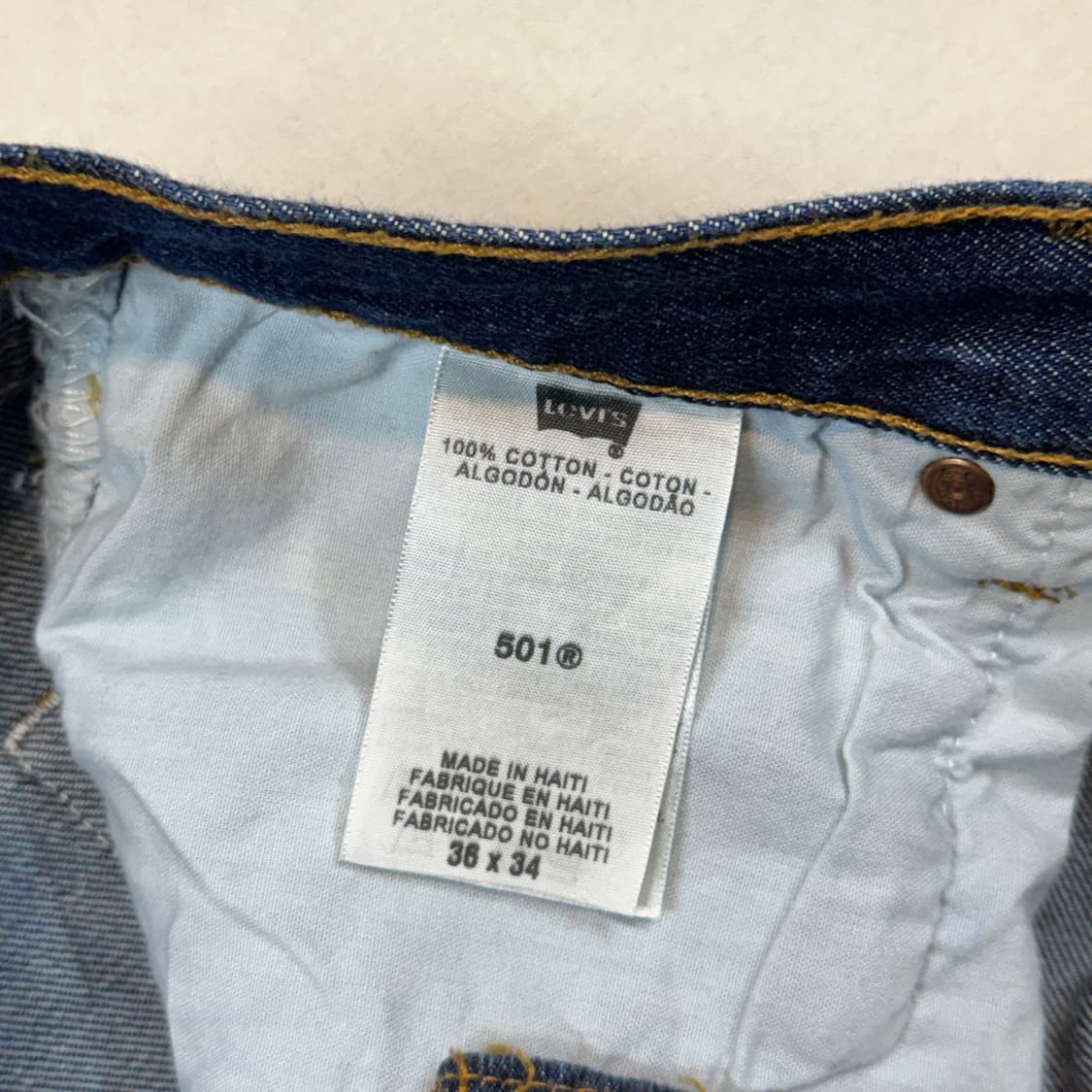 36inch) 리바이스 501 버튼플라이 진청 데님 청바지 상품이미지9