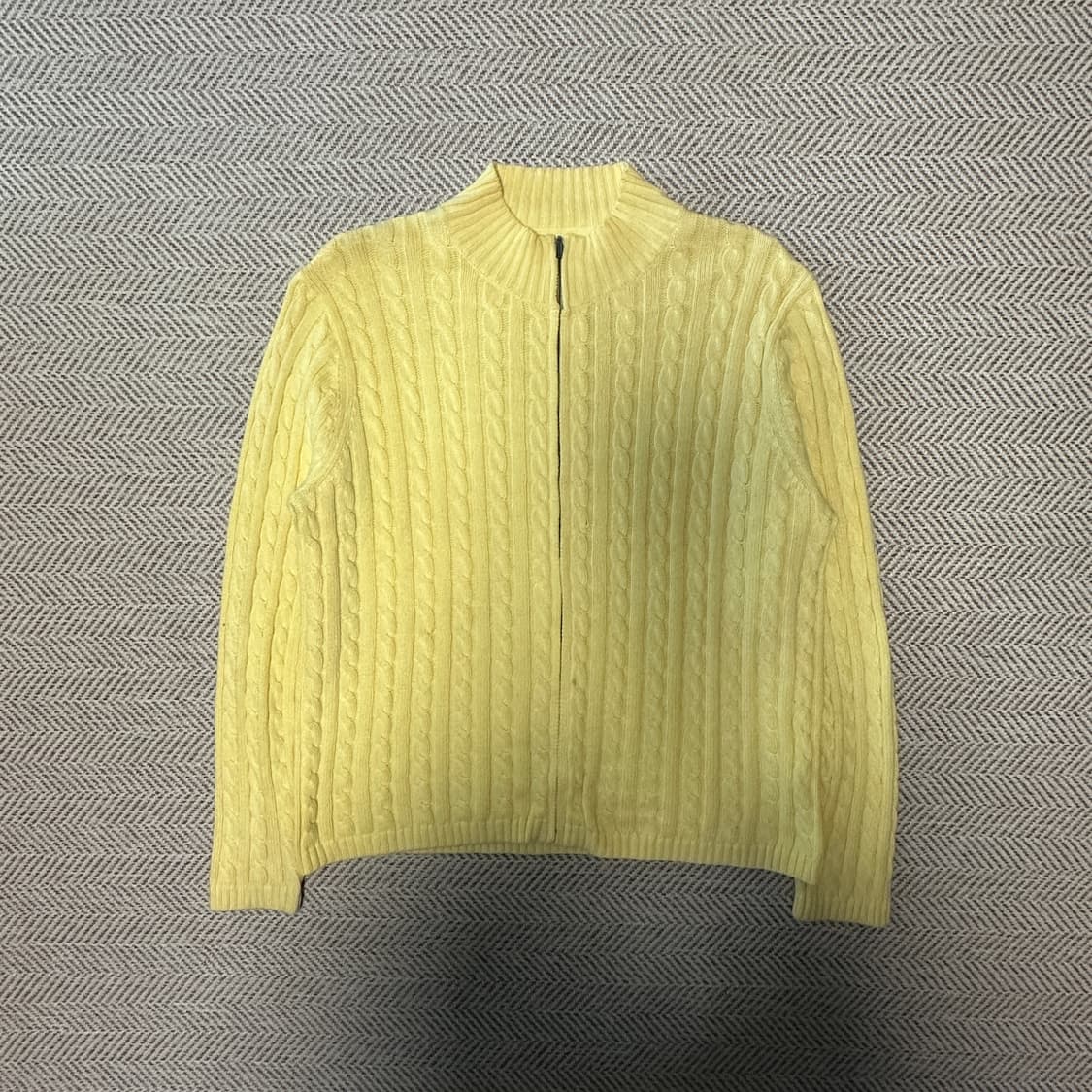 L. L. BEAN cotton knit zip jacket yellow 상품이미지1