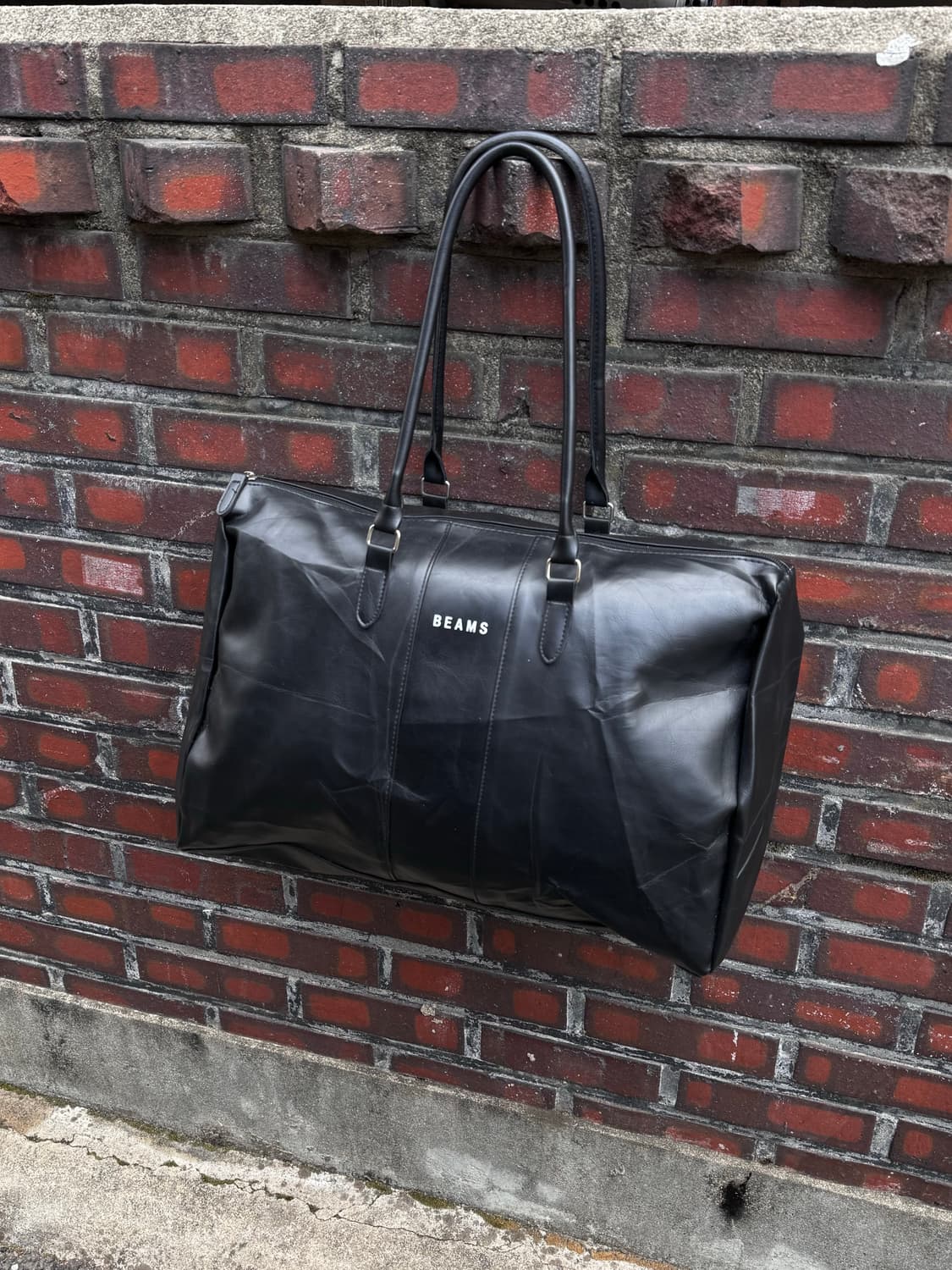 Beams 빔즈 레더 토트 보스턴백 상품이미지1