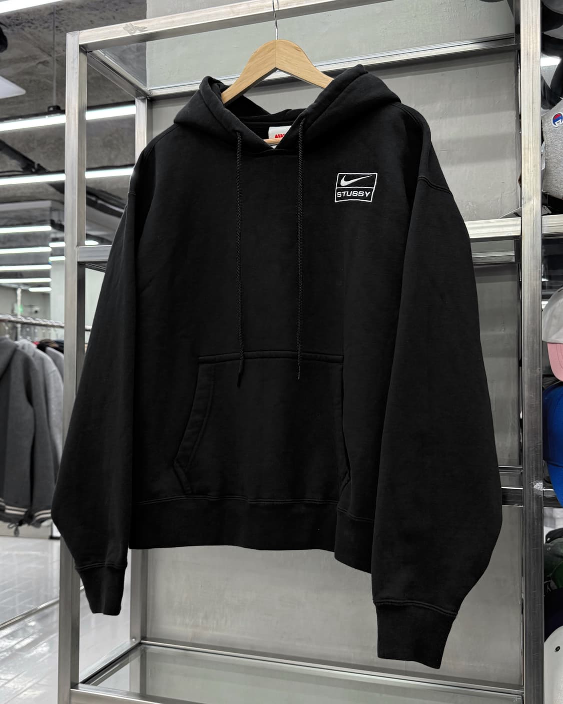 나이키 NRG 스투시 나투시 스톤 워시드 스웻 후드티 블랙 상품이미지2