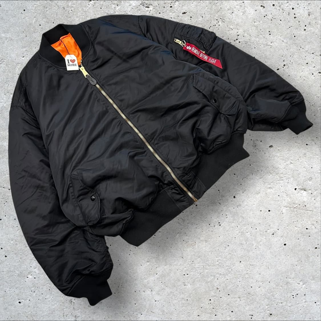 [5XL] 알파인더스트리 MA-1 블랙 항공점퍼 A654 상품이미지1