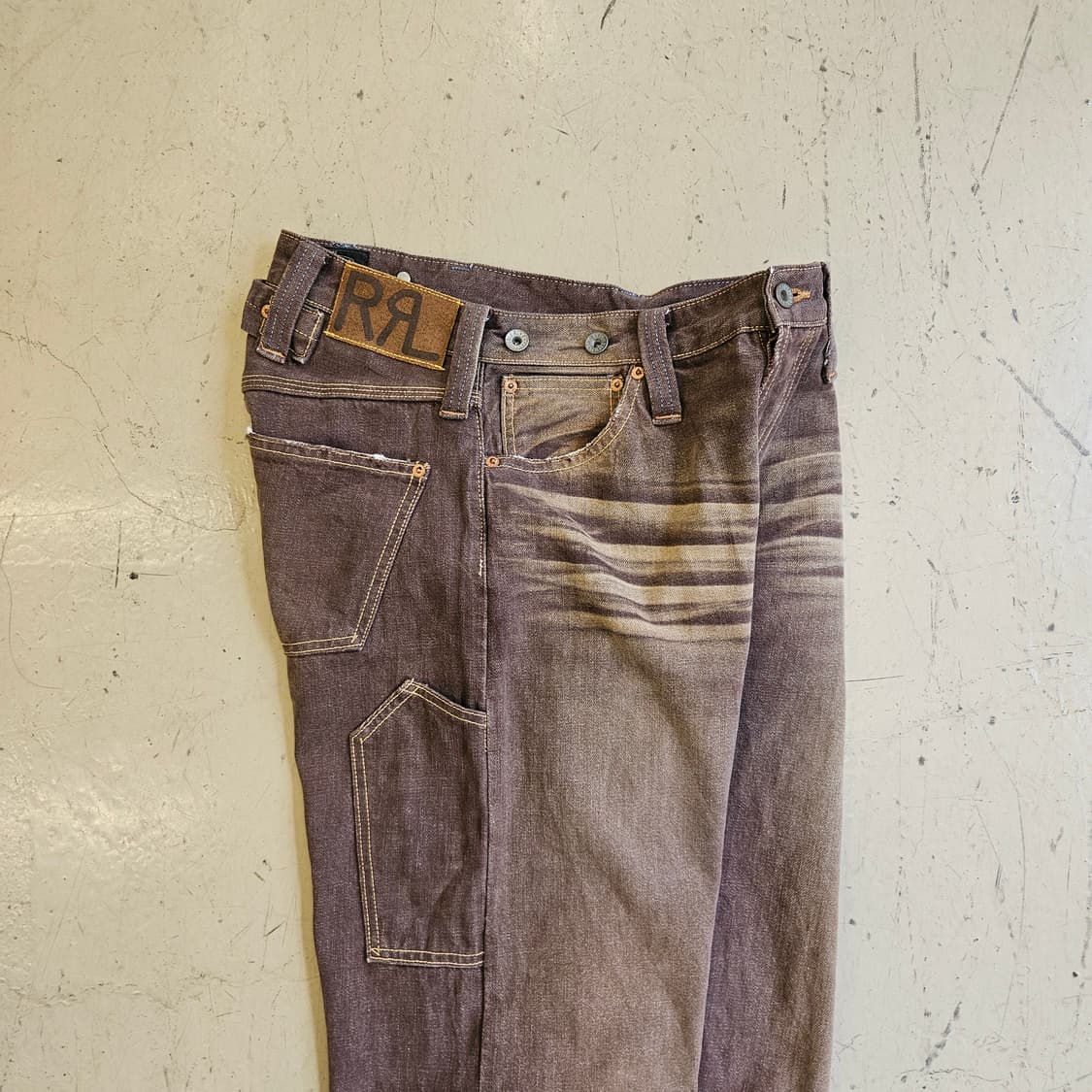 RRL 더블알엘 센치백 샐비지 데님팬츠 청바지 브라운 워싱 일제 30 상품이미지2
