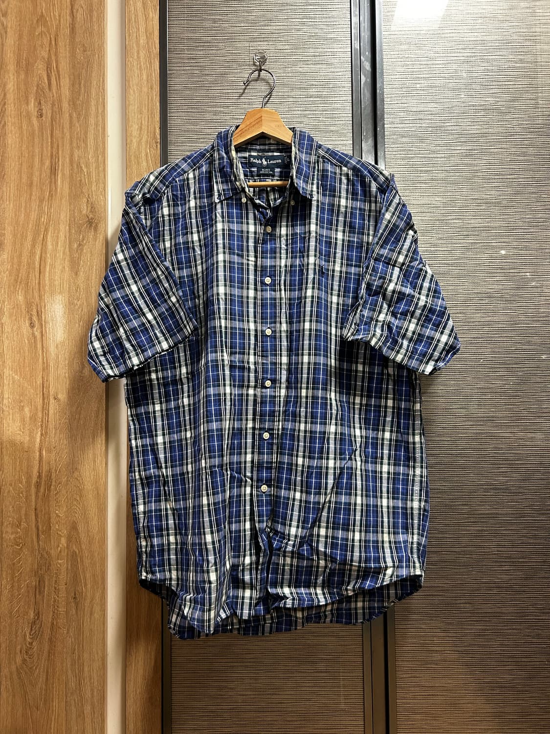 폴로 블레이크 블루 체크 반팔셔츠 상품이미지1