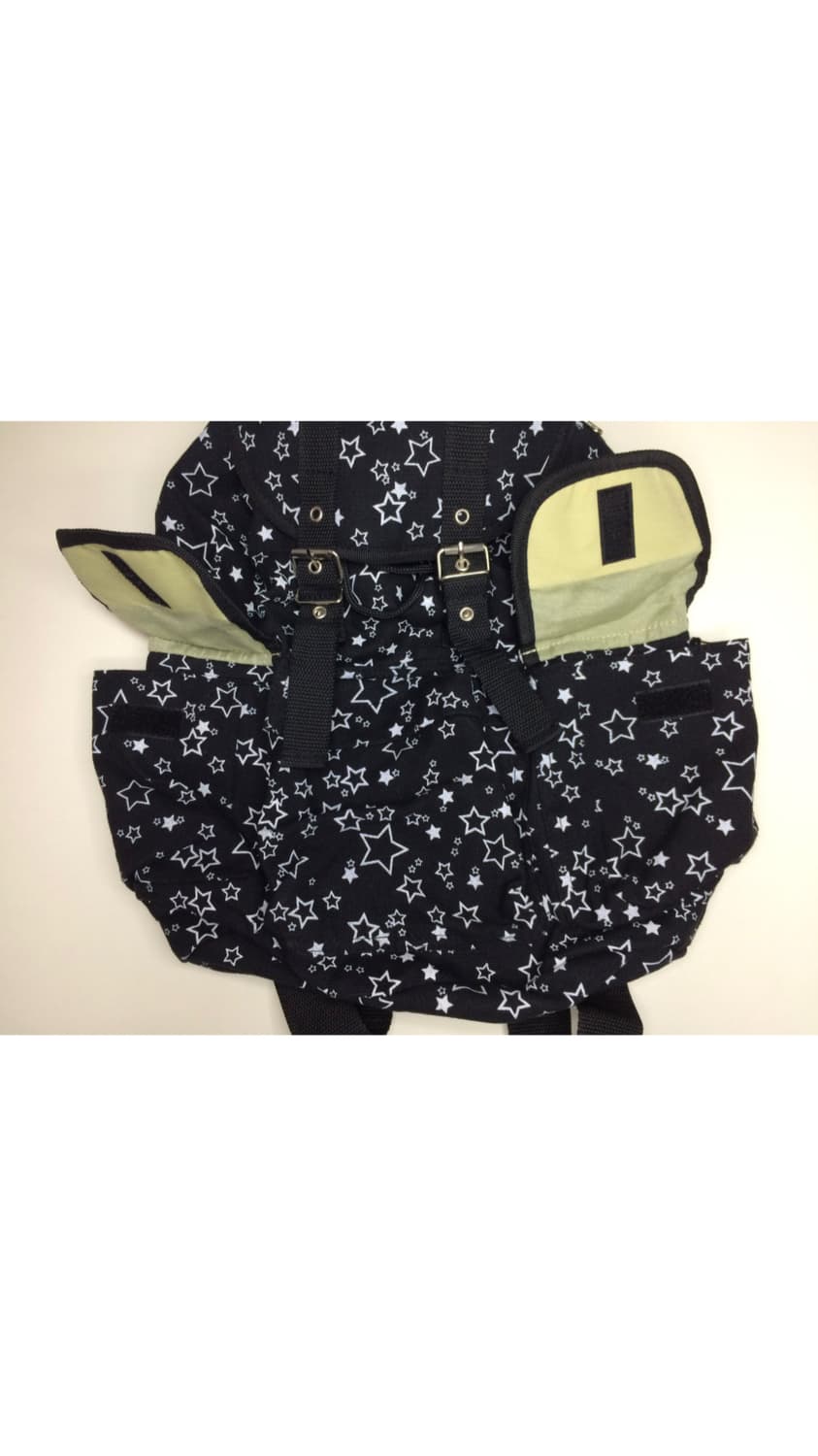 빈티지 블랙 별 무늬 패턴 백팩 상품이미지3