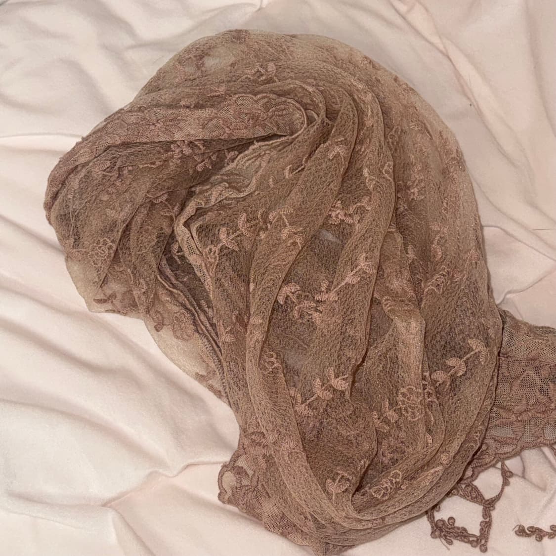 일본 빈티지 모리걸 레이스 스카프 (인디핑크) 상품이미지1