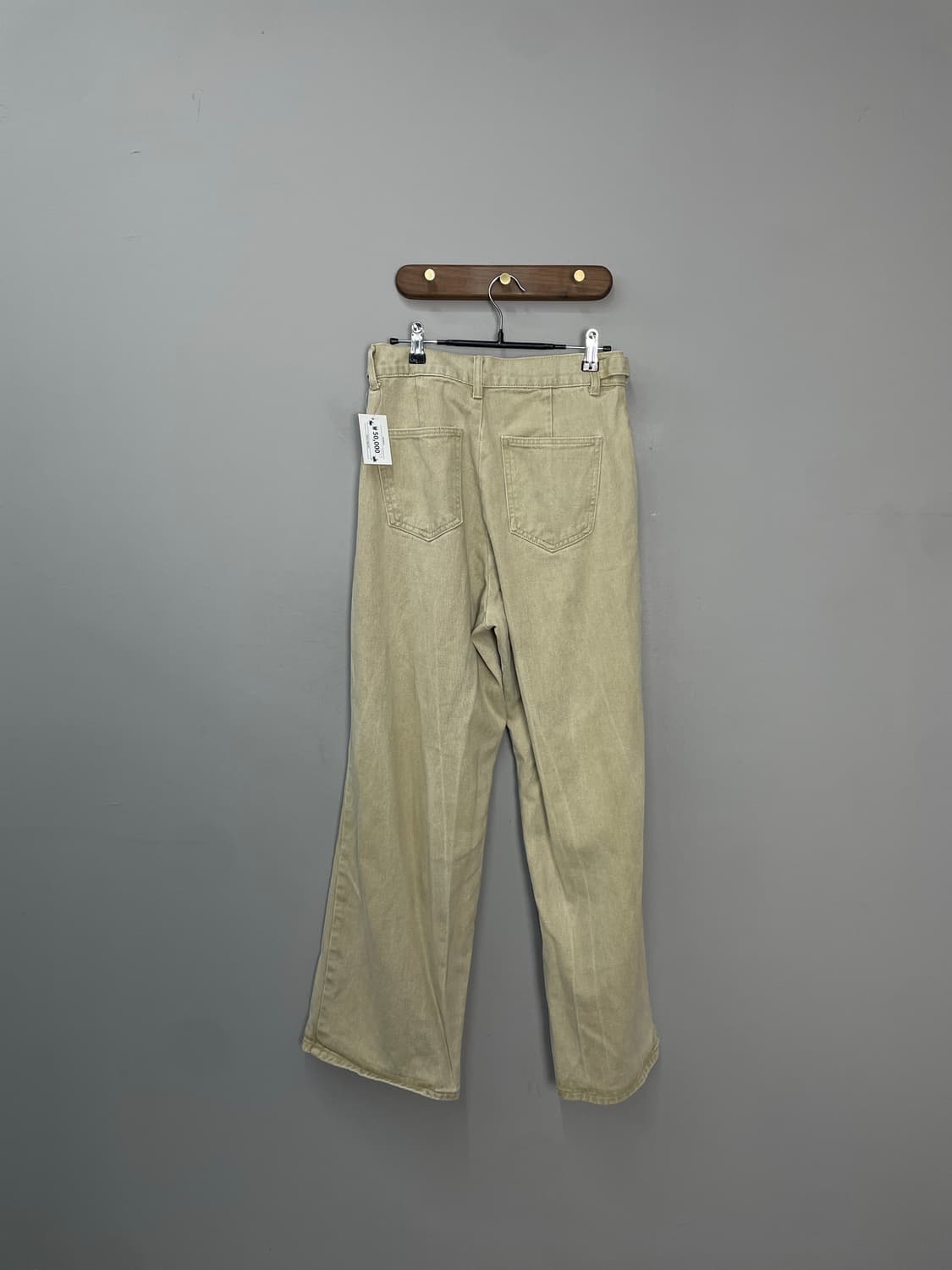 빈티지 베이지 벨트 코튼 팬츠 H1553 상품이미지4