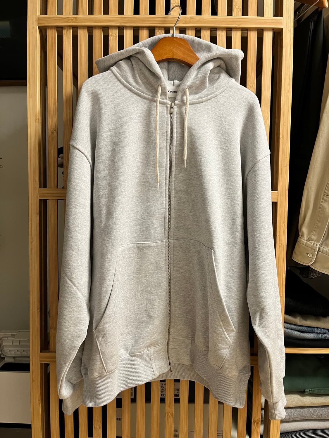 everyone 에브리원 도쿄 럭셔리 코튼 집업 후디 그레이 상품이미지2
