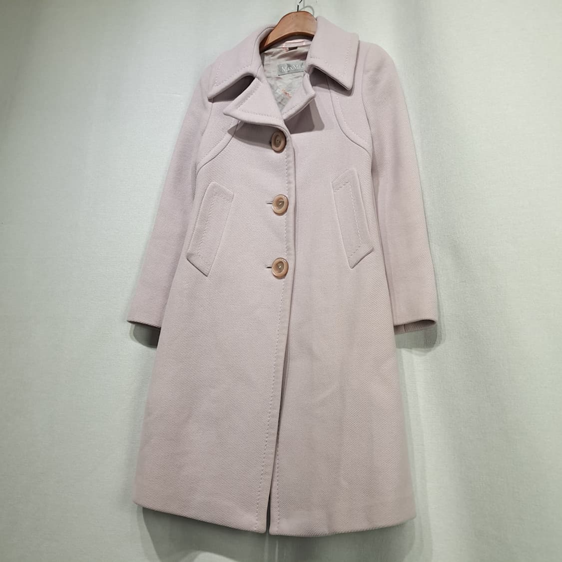 CN907W M 막스마라 페일핑크 울 앙고라 클래식 코트 상품이미지2