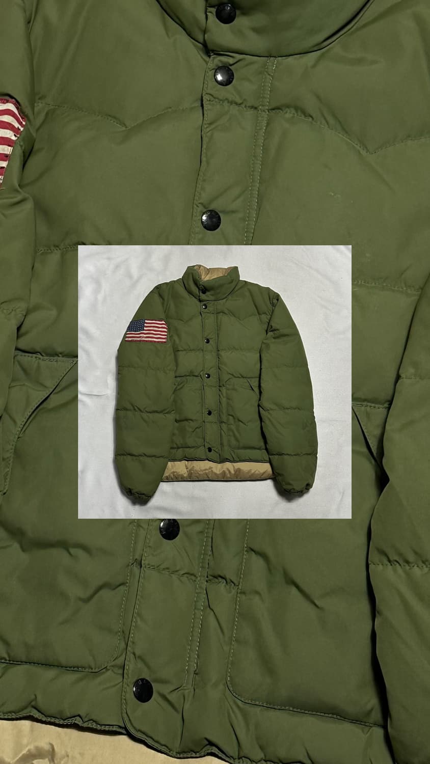 데님 앤 서플라이 폴로랄프로렌 카키 성조기 패딩 상품이미지1